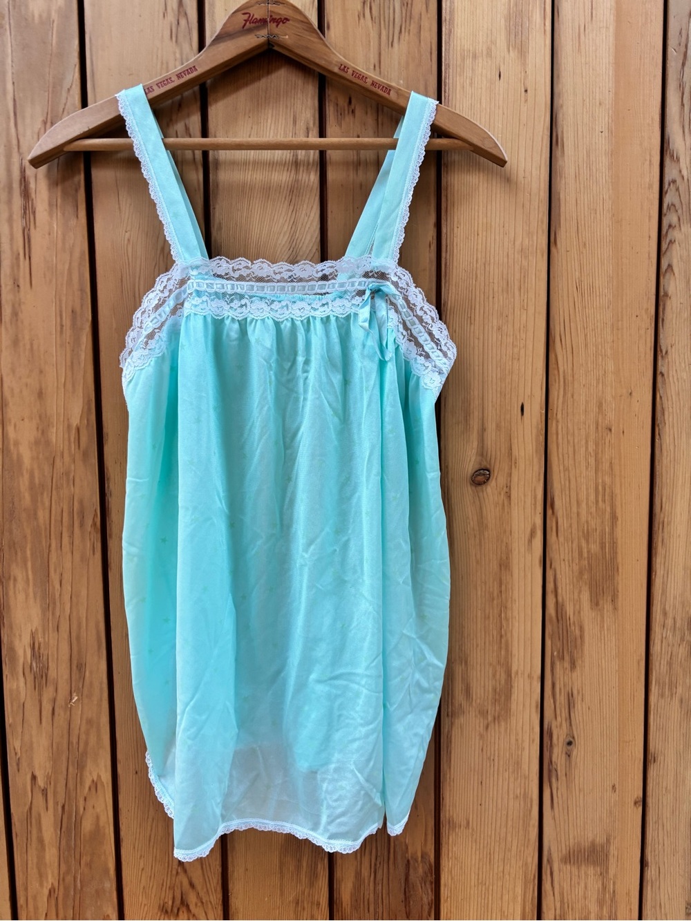VTG 90s Undercover Wear Mint Green Nylon Lace Babydoll Nightgown Medium